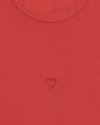 BASERANGE 25 Early Spring French Organic Cotton Hollow Heart Short Sleeve T-shirt BAS-TOHS-RB-SP25-MY RED